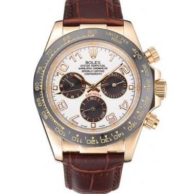 Aaa replica watch Subdials Leather 622634 Bracelet Case Rolex Gold Black Cosmograph Brown Daytona 0731